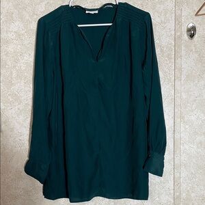 J. Jill Teal Long Sleeve V Neck Blouse size Large